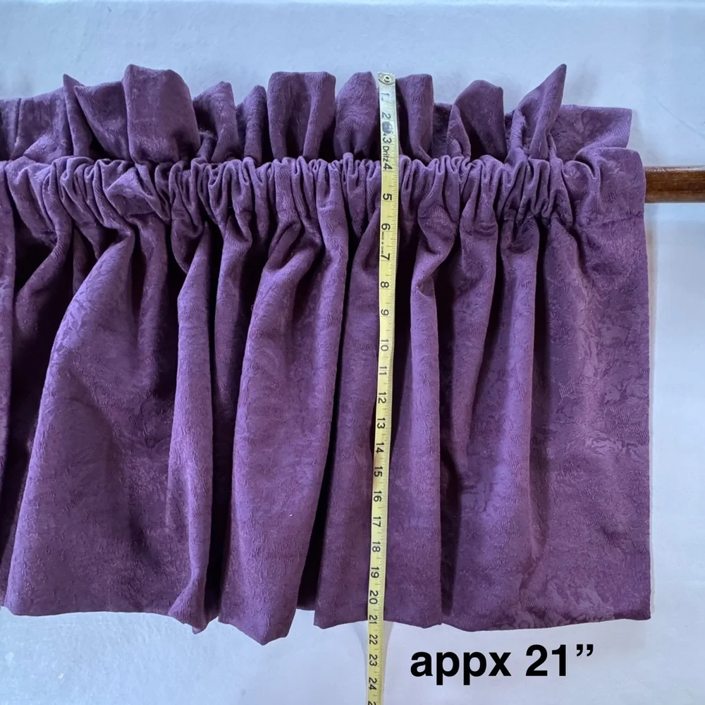 Amethyst Jacquard Brocade Croscill Fabric Curtain Valance (2-piece 53”x22” each)
